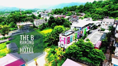 an aerial view of a city with a hotel at The B Ranong Trend Hotel in Ranong