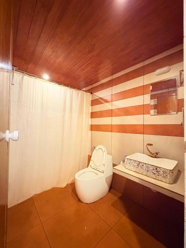 a bathroom with a toilet and a sink at Wild Stories Resort, Munnar in Anachal