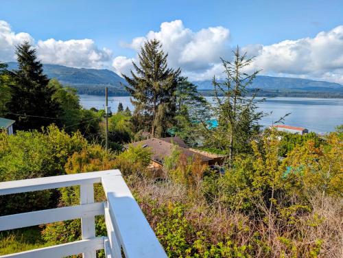 a view of a lake from a house at Cliff Haven on the Bay in Alert Bay