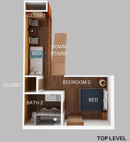 a floor plan of a small apartment with a bedroom at Our Mountain Memories by Avada Properties in Pigeon Forge