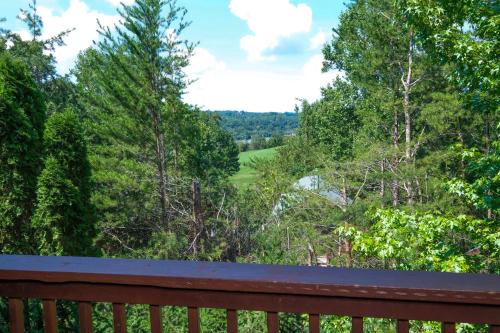 a view from the deck of a house at My Pigeon Forge Cabin in Pigeon Forge