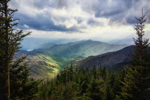 a view of a valley with trees and mountains at Heaven in the Smokies 3 by Avada Properties in Gatlinburg