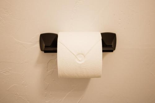 a roll of toilet paper hanging on a wall at House-1 Bedroom, 1 Bath-Private, Centrally Located in Kalispell