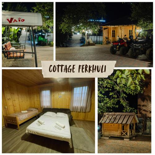 a collage of pictures with a bed and a tent at Vaio Resort in Keda in Keda