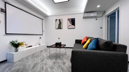 Coin salon dans l'établissement Shenzhen Duowei Luxury Apartment Chegongmiao Branch