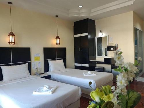 Kuchyň nebo kuchyňský kout v ubytování V.hotel & resort