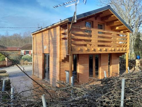 a house being constructed with wood at Chalet Vosges in Colroy-la-Grande