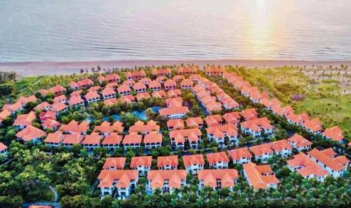 an aerial view of a resort near the water at Purama Villas Danang in Da Nang
