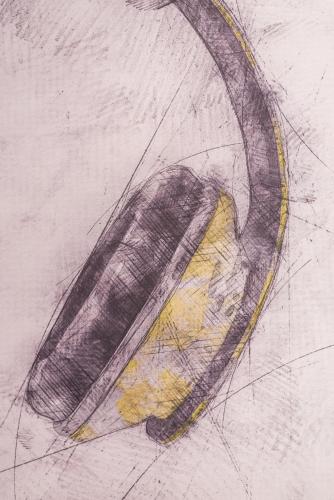 a drawing of a banana on a table at Travelershome Ciampino Suite in Ciampino