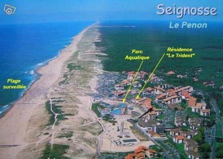 - une vue aérienne sur une plage à côté de l'océan dans l'établissement Studio 212 lumineux à deux pas de l'océan, à Seignosse
