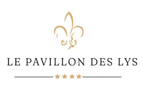 a logo with a butterfly and the words le pavillon des ivvs at Le Pavillon des Lys - Hôtel Particulier in Amboise