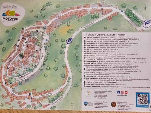 a sign with a map of a park at Guesthouse Villa Marija in Motovun