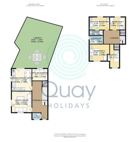 a floor plan of the quarry holidays at Heath Reach - Just a short distance to Tower Park in Poole