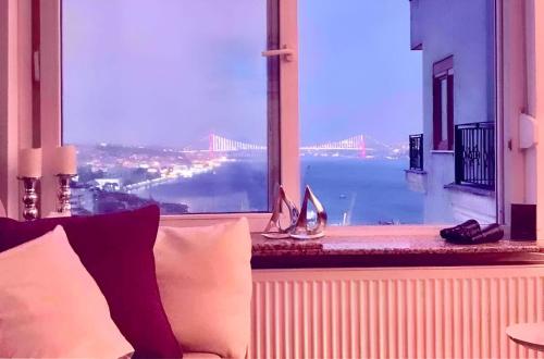 A million dollar view of the Bosporus and balcony