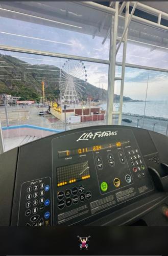 a control panel in a boat with a view of the ocean at Hotel Vip La Guaira in Macuto