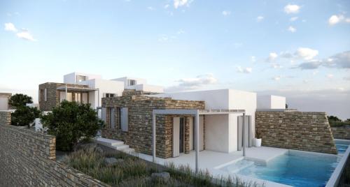 a rendering of a villa with a swimming pool at 3-bedroom villa Penelope in Andiparos