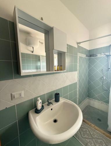 a bathroom with a sink and a shower at Dream House in San Giovanni Suergiu