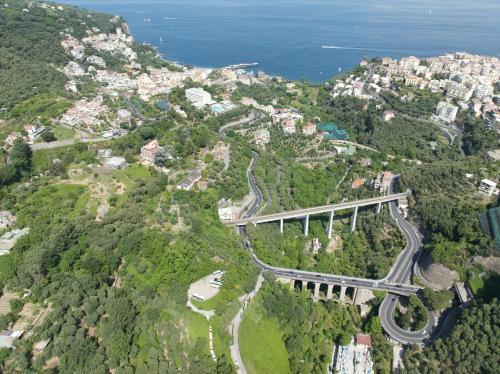 an overhead view of a bridge over a mountain at Stabiae Suite Sorrento Coast Suites in Castellammare di Stabia