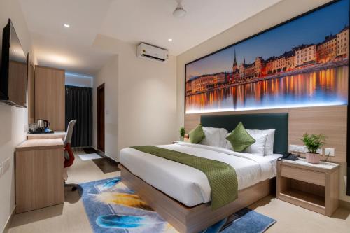 Postel nebo postele na pokoji v ubytování The Orange Hotel - Narsingi, Hyderabad