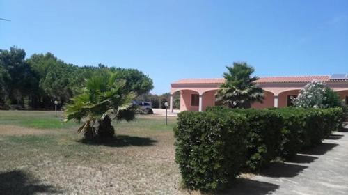 a building with trees and bushes in front of a building at Il Ginepro Putzu Idu in Putzu Idu