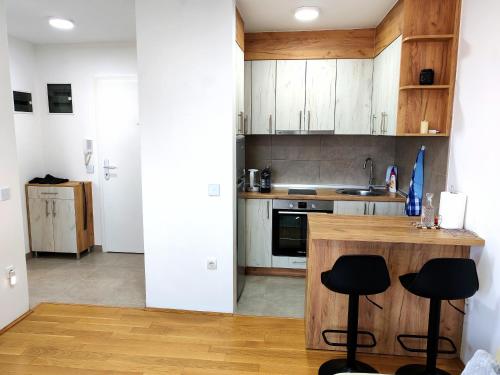 Kuchyň nebo kuchyňský kout v ubytování Apartman VIP
