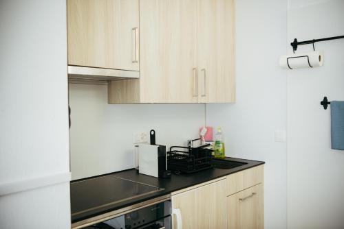 Η κουζίνα ή μικρή κουζίνα στο Feel Home Apartment 101 - Studio - 150 Meter zur Talstation Stockhütte