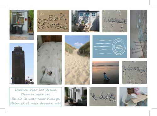 a collage of pictures with writing on them at Appartement 't Loft in Zandvoort