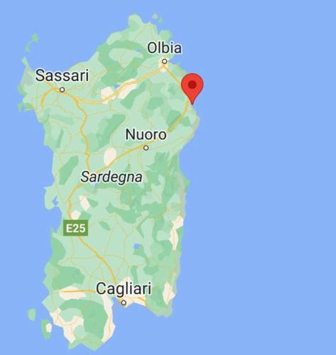 a map of nigeria with a red dot at all ombra dei pini in La Caletta
