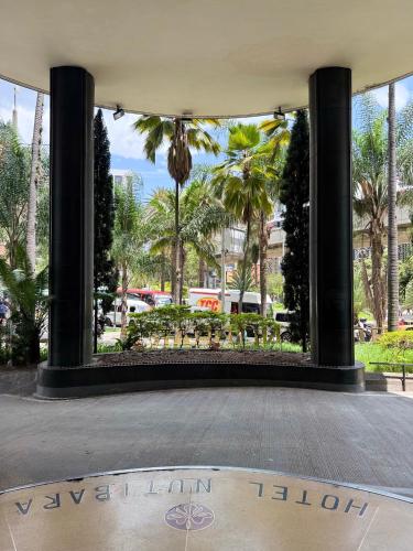 a view of the versilin hotel from the courtyard at Hotel Nutibara in Medellín