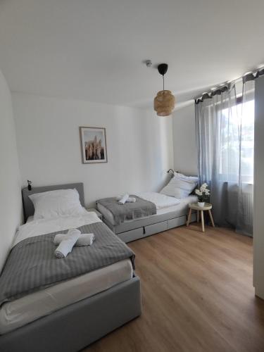 Katil atau katil-katil dalam bilik di Parkblick Apartment Weißenthurm Nähe Koblenz