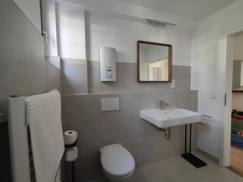 Bilik mandi di Parkblick Apartment Weißenthurm Nähe Koblenz