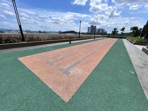 a walkway with a flag painted on the ground at SpongeBob lover Wi-Fi TV box in Cheras