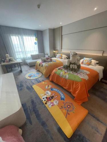 Zhangjiagang Guomao Hotelにあるベッド