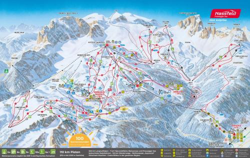 a map of a ski resort in the mountains at Binter Haus -Rattendorf in Rattendorf