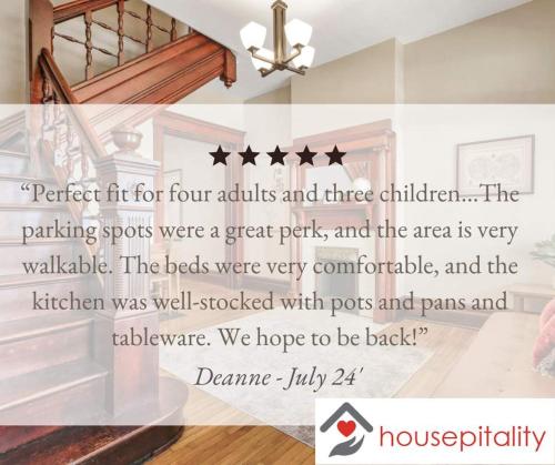 a advertisement for a house with five stars at 4 Bed Duplex near Goodale Park in Columbus