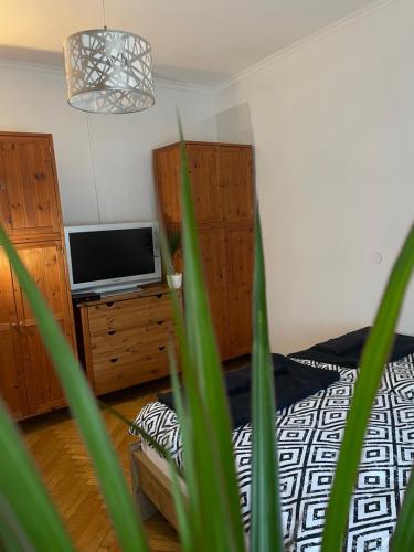 Postel nebo postele na pokoji v ubytování Leander House
