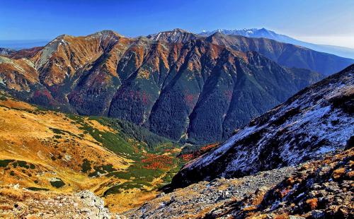 an aerial view of a mountain range with mountains at Chaty Pod Dlhou Podbanské in Pribylina