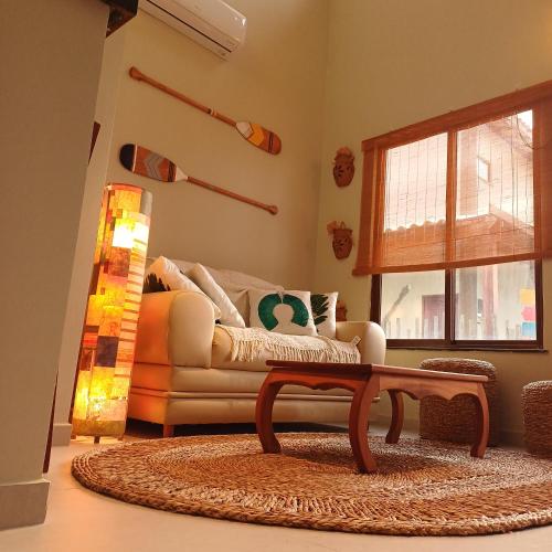Ruang duduk di Kite House Lençóis II