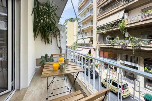 Stylish 2BDR Exarchia Apt with Balcony and Workspace