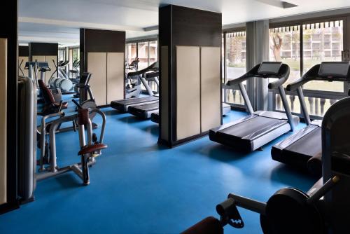 a gym with rows of treadmills and machines at Marriott Mena House, Cairo in Cairo