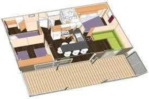 Χώρος καθιστικού στο Chalet 3 étoiles - Piscine - eeedeh