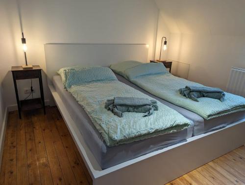 Ένα ή περισσότερα κρεβάτια σε δωμάτιο στο Ferienhaus AKate