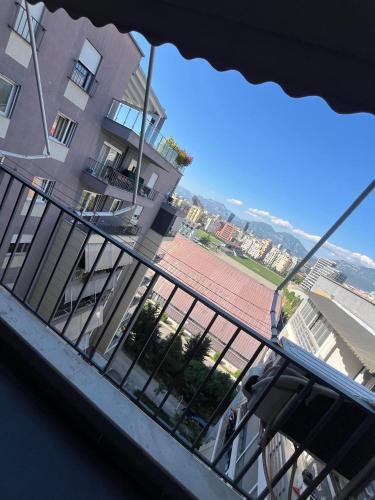 a view of a building from a balcony at Liqeni New Apartament in Tirana