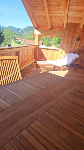 Balkón nebo terasa v ubytování Alpenchalet am Hirschbach