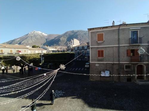 a view of a town with a string of lights at Casa Cambria in Bagnoli Irpino