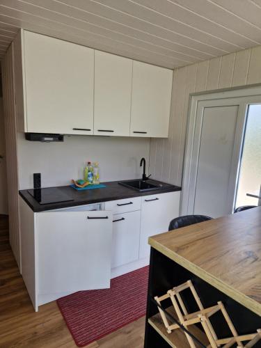 Kuchyň nebo kuchyňský kout v ubytování AktivQuartier Mühlviertel Tiny House
