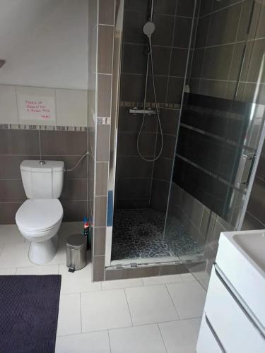 Ванная комната в Appartement confortable avec piscine à Cour-Cheverny