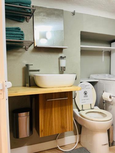 a bathroom with a sink and a toilet at CityLoft Milano, two meters from metro station for the Duomo in Milan