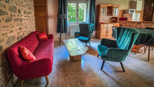 Χώρος καθιστικού στο Gîte Jardin - Broussas Beach - Stay In Vassivière