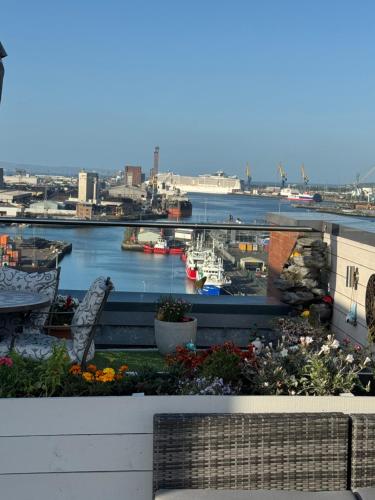 a view of a harbor with boats in the water at James Clow Bed & Breakfast in Belfast
